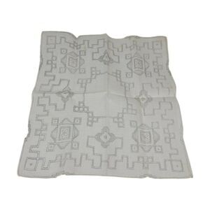 GEOMETRIC Vintage Wedding Embroidered Drawn Pulled Thread Victorian Linen Hankie